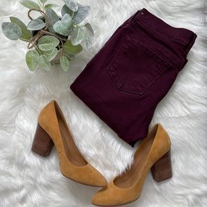 Loft Modern Skinny burgundy denim